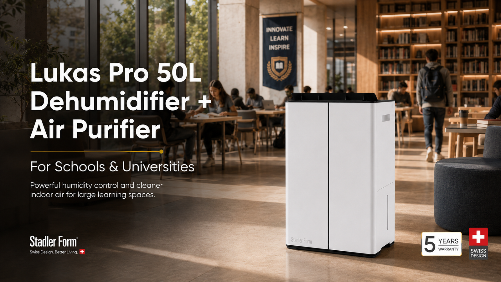 Lukas Pro 50L: The 2-in-1 Dehumidifier & Air Purifier for Large Dubai Apartments